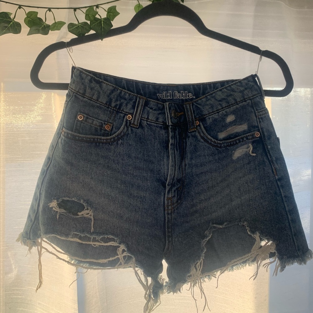 Distressed High Waist Shorts